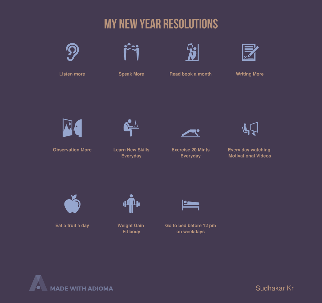 My New Year Resolutions